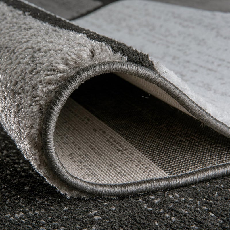Rugshop Contemporary Modern Boxes Runner Rug 2' x 10' Gray - Image 3